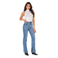 LOWLA 212358 | High Rise Butt Lift Mom Flare Colombian Jeans with Ankle Openings