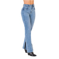 LOWLA 212358 | High Rise Butt Lift Mom Flare Colombian Jeans with Ankle Openings