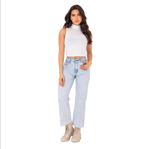 LOWLA 212726 | High Rise Wide Leg Bootcut Colombian Jeans with Removable Pads
