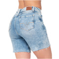 Women Distressed High Rise Shorts Length Denim Jeans Lowla 232361